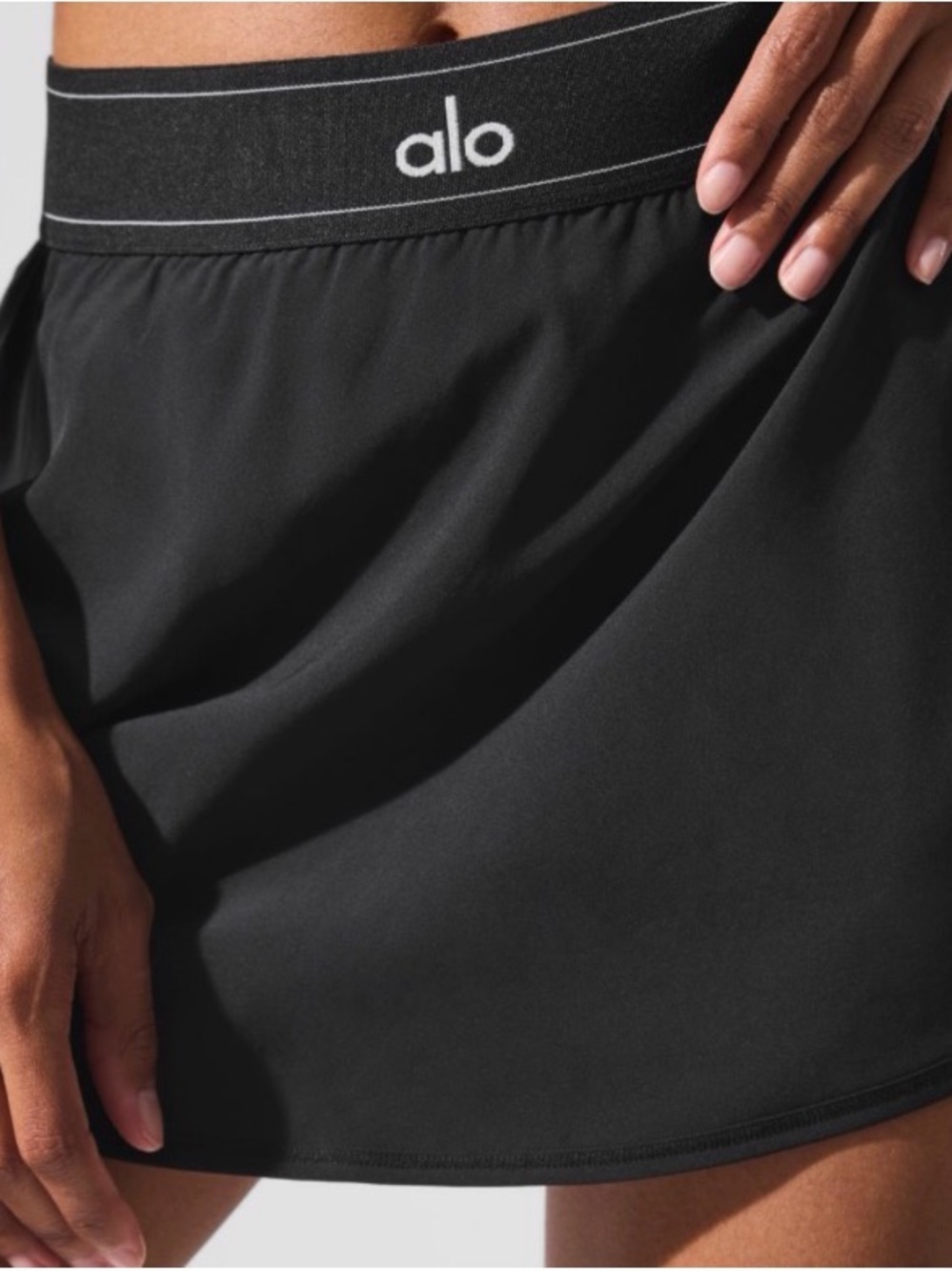 ALO Yoga Black Athletic Skort with Branded Waistband